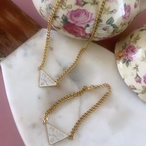 Beautiful jewelry set necklace & bracelet #prada #notauthentic